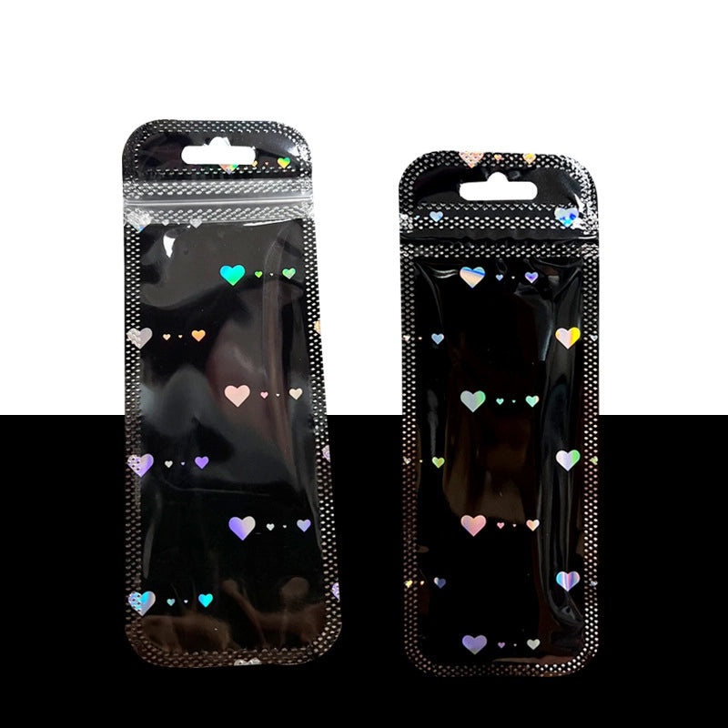 Yin Yang Lock Plastic Card Bag Small Gift Packaging Laser Self-Sealing Pocket for Jewelry|Jewelry Packaging