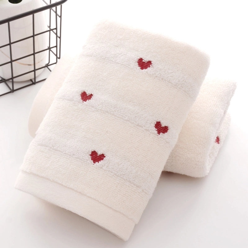 Thickened Cotton Jacquard Towel 32 Shares Love Design Soft Absorbent 110g Custom Gift Towel|Home Textiles & Towels