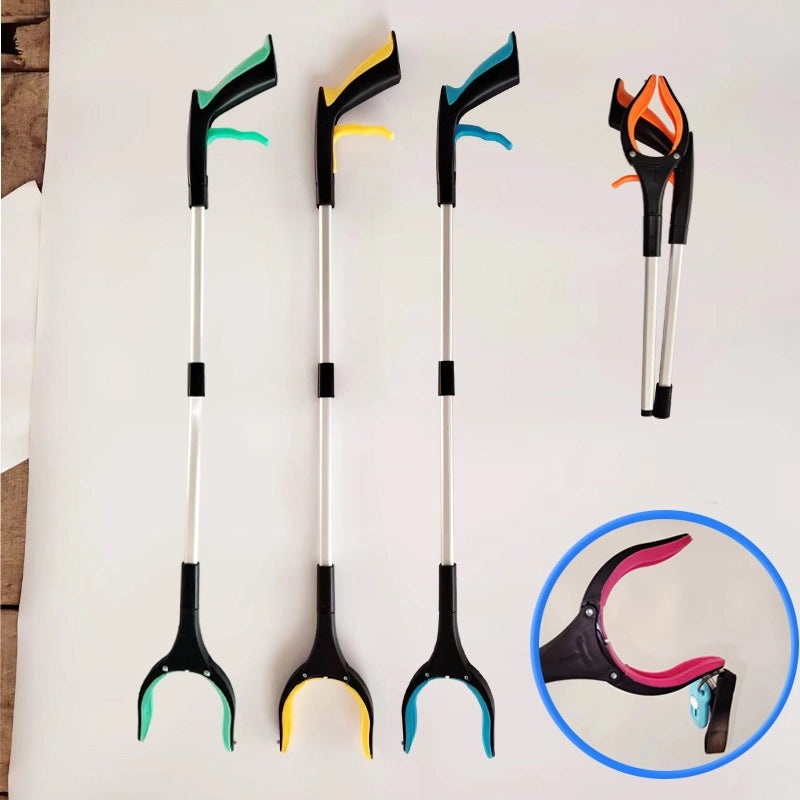 Foldable Aluminum Alloy Garbage Pick-up Tool Sanitation Household Outdoor Extended Rod Clip|Outdoor Cleaning Tools