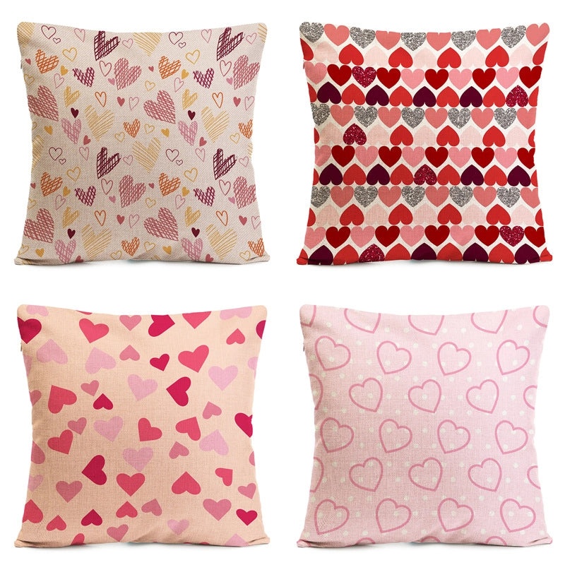 Elegant Heart-Shaped Linen Pillow Covers for Sofa Valentine’s Day Minimalist Couch Decor|Home Decor Pillows