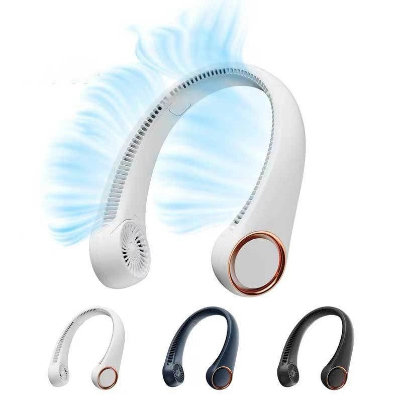 Portable USB Neck Fan, Mute Bladeless Turbine, Long Battery Life, Outdoor Cooling | Personal Cooling Fans