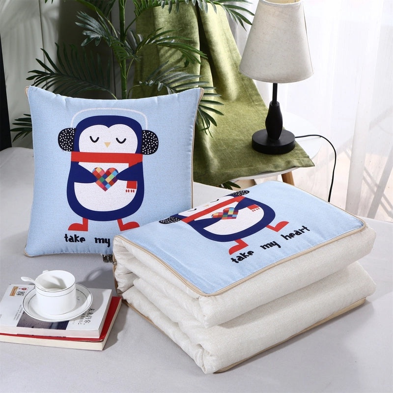 Custom Logo Pillow Quilt Dual-use Car Cushion & Sleeping Blanket Four-season Thin Blanket Gift Printing|汽车配件