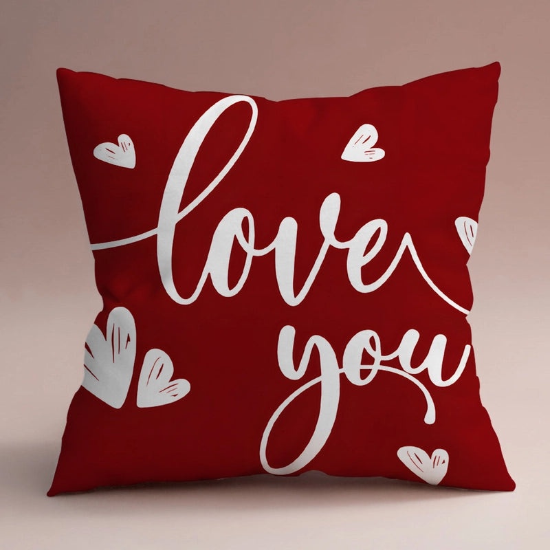Elegant Heart-Shaped Polyester Pillow Covers for Valentine's Day | Home Decor & Sofa Accessories