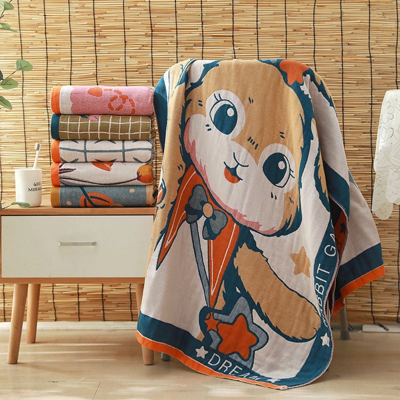 Adorable Animal Print Floral Cotton Bath Towels | Home & Bath Towels