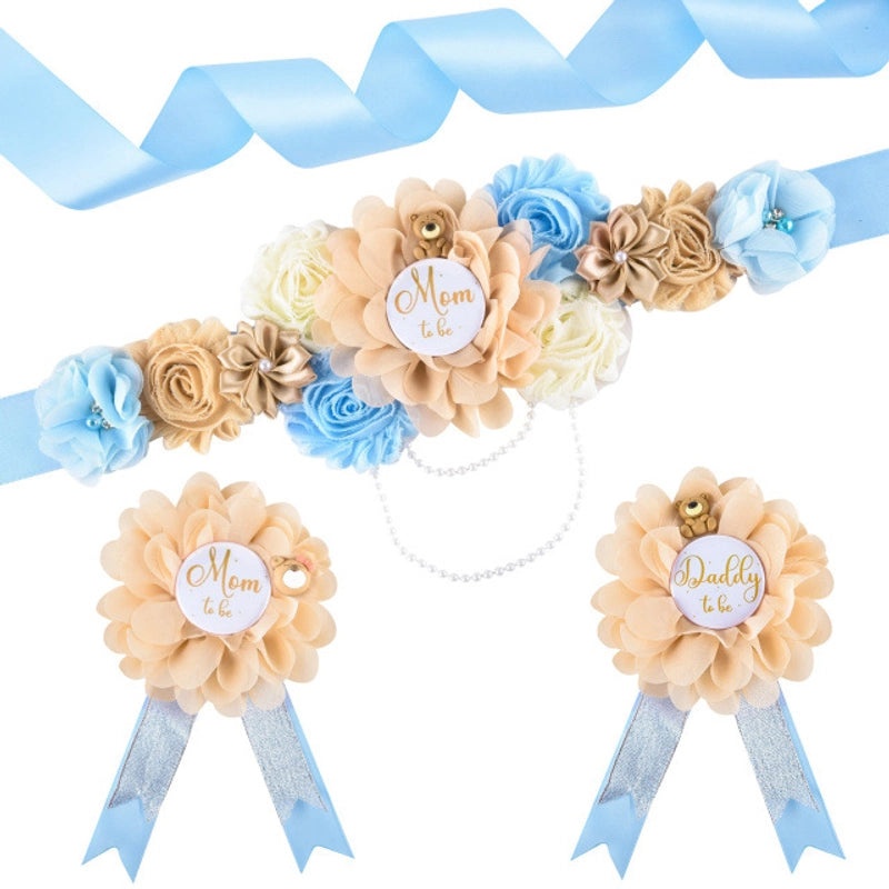 Mom To Be Flower Belt Baby Shower Corsage Badge Decorative Accessory | Baby Shower Accessories