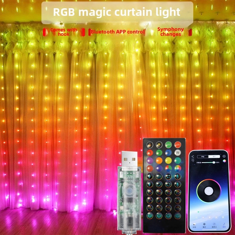 RGB LED Leather String Lights USB Bluetooth APP Control | Home Decor Lighting