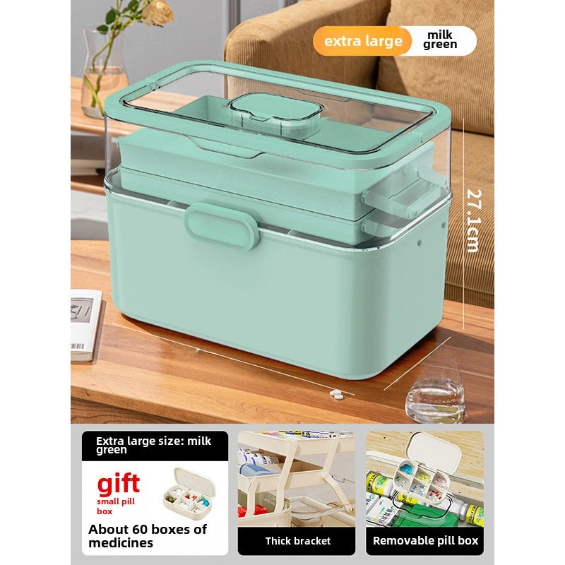 Multi-layer Portable Medicine Storage Box Foldable Grid Organizer for Household Use|Home Storage & Organization