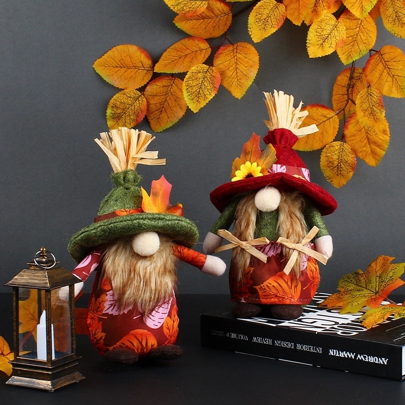Autumn Leaf Decor Cute Faceless Vintage Doll Desktop Ornament|Home Decor & Accessories