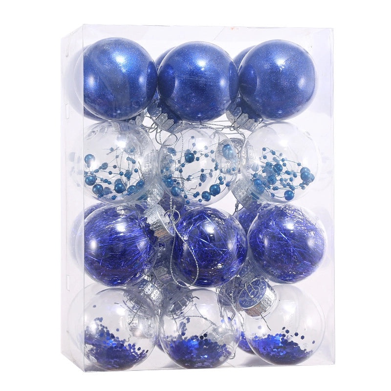 Set of 24 Transparent Plastic Christmas Balls 6cm & 8cm | Christmas Tree Decorations | Holiday Ornaments | Xmas Pendants | Festive Decor | Christ