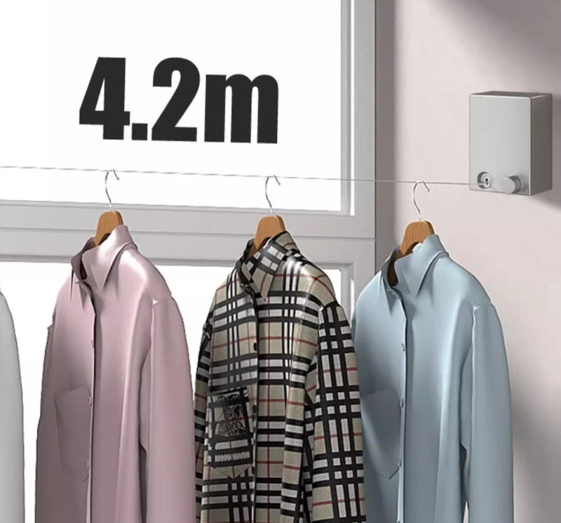 Retractable Indoor Invisible Clothesline Punch-Free Drying Rack for Balcony and Bathroom | Home & Garden Accessories