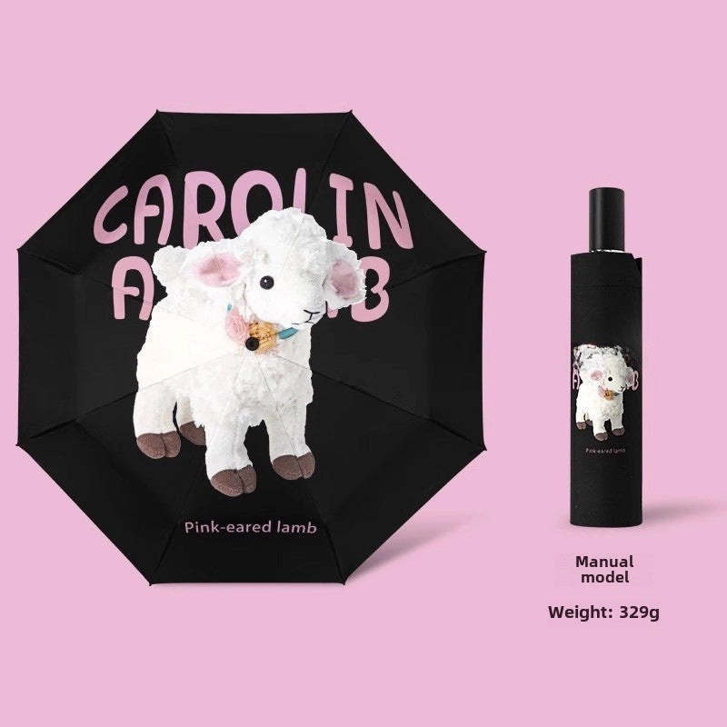 Dual-use Automatic Folding Umbrella for Women | Sun & Rain Protection UV Shield | Portable High-Grade Black Coating | Umbrellas