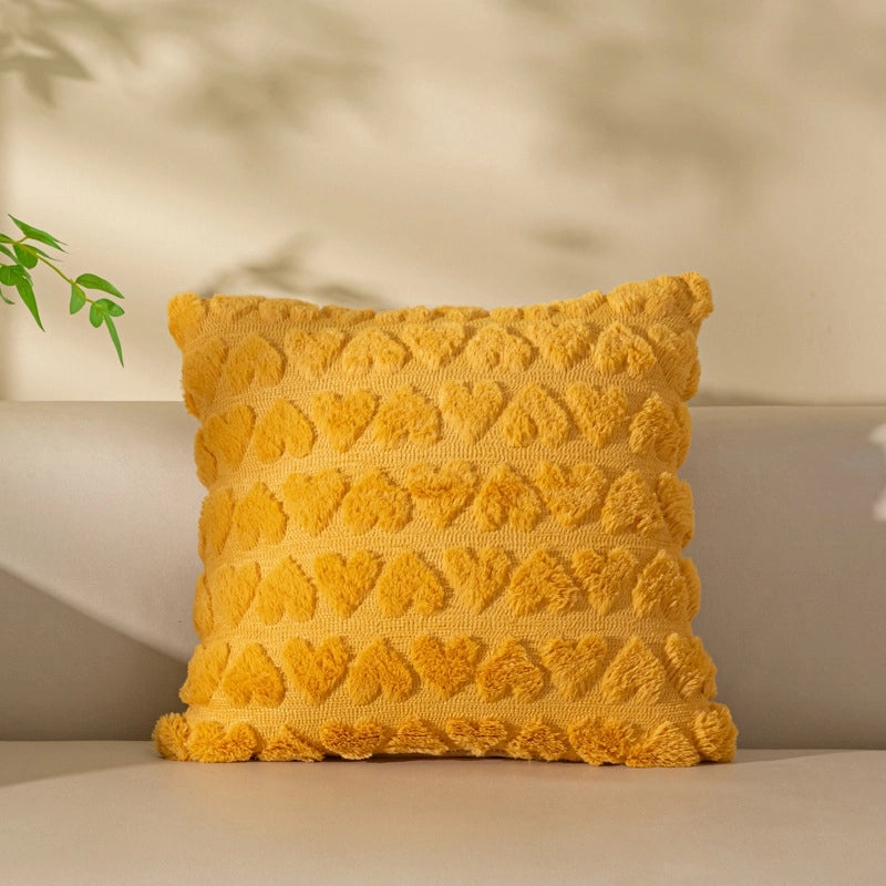 Elegant Heart Shaped Plush Pillow Covers for Sofa | Home Decor