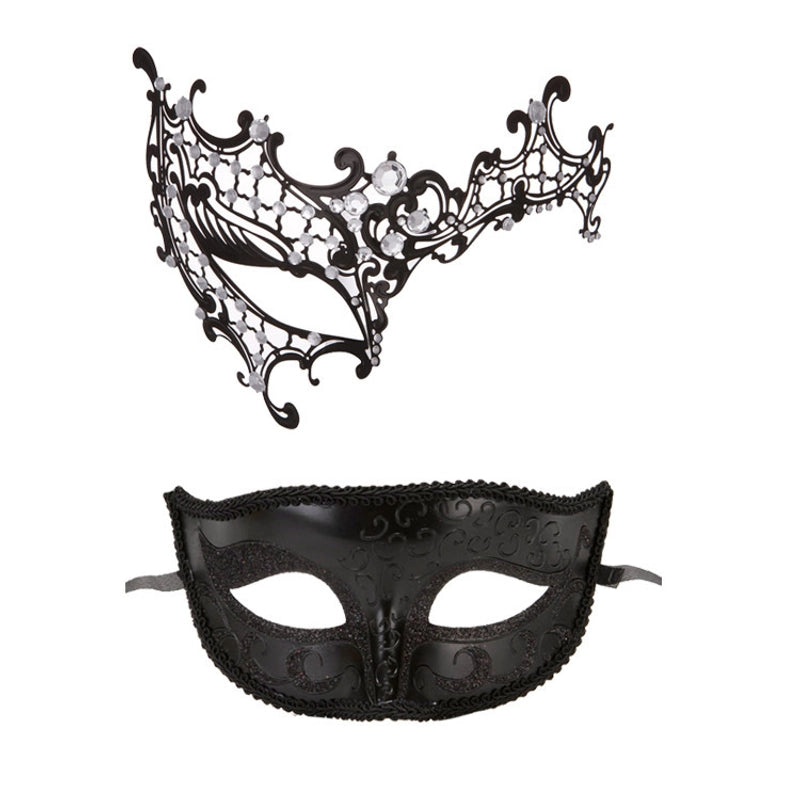 Cute Black Metal Wrought Iron Masks Set Multi-Diamond & Little Beauty Styles|Jewelry & Accessories