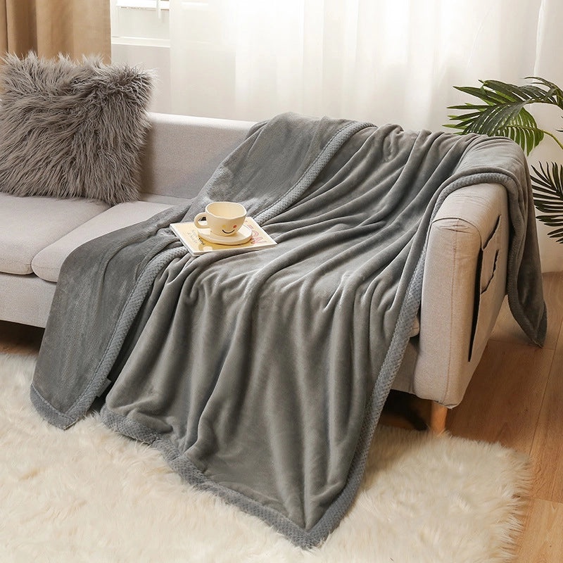 Thickened Autumn Winter Fleece Blanket Soft Coral Flannel Throw Air-conditioning Quilt Gift|Home & Living Bedding Blankets