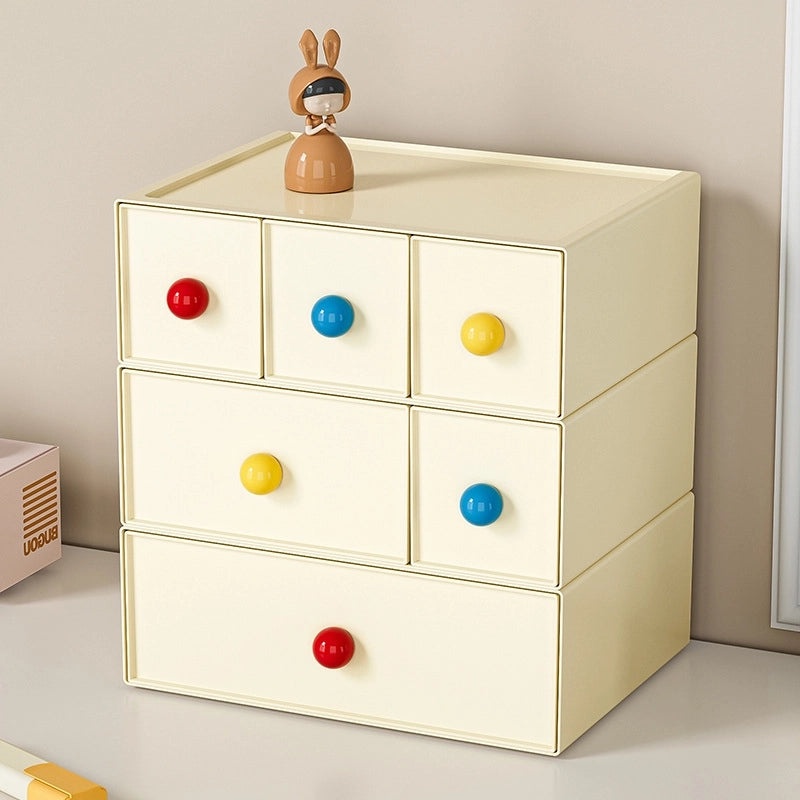 Dopamine Desk Organizer with Drawers Rubber Band Hairpin Jewelry Storage Box for Student Stationery | Desk Organizers