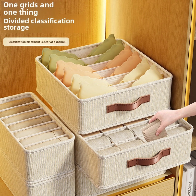 Tianshan Hemp Underwear Storage Box Multi-Function Drawer for Bedroom Dormitory Wardrobe|Home Storage Organizers