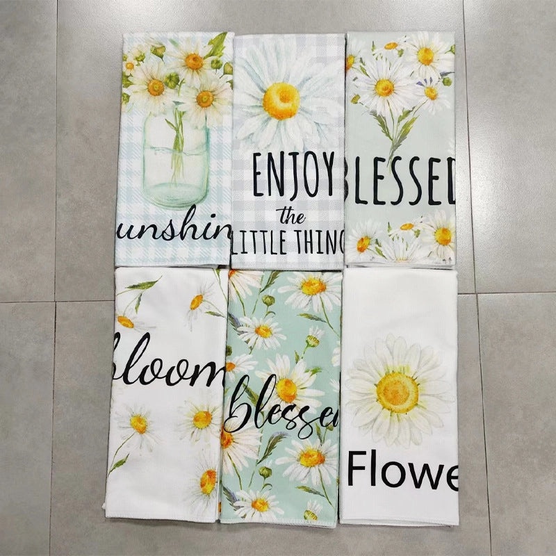 Cute Sunflower Heart Shape Daisy Cotton Polyester Towels for Casual Use | Home & Living - Bath Towels