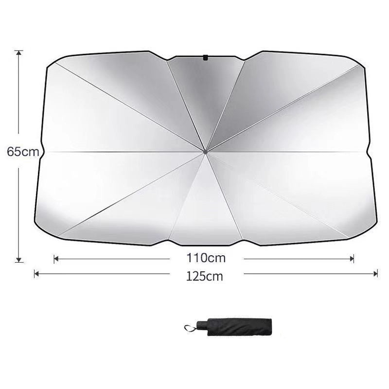 Car Sunshade Inner Umbrella Titanium Silver Telescopic Heat Insulation Windshield Cover|Car Accessories