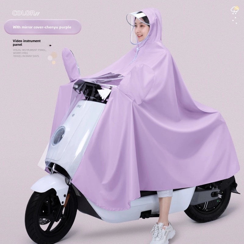 Electric Motorcycle Raincoat Thickened Adult Full-Body Non-Disposable Long Poncho for Outdoor Use|Motorcycle Rain Gear
