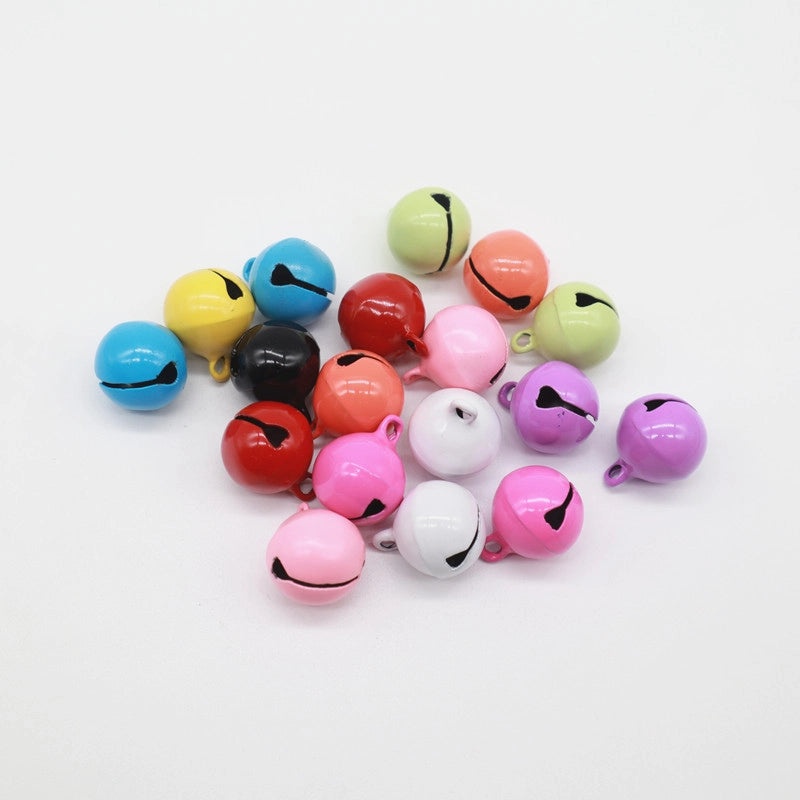 200 Pcs 14mm Iron Painted Small Bells for Keychains, Doll Accessories, Pet Collars, Christmas Pendants|Jewelry & Accessories