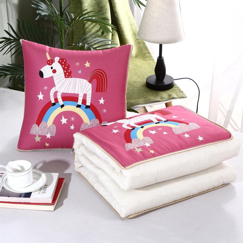 Custom Logo Pillow Quilt Dual-use Car Cushion & Sleeping Blanket Four-season Thin Blanket Gift Printing|汽车配件