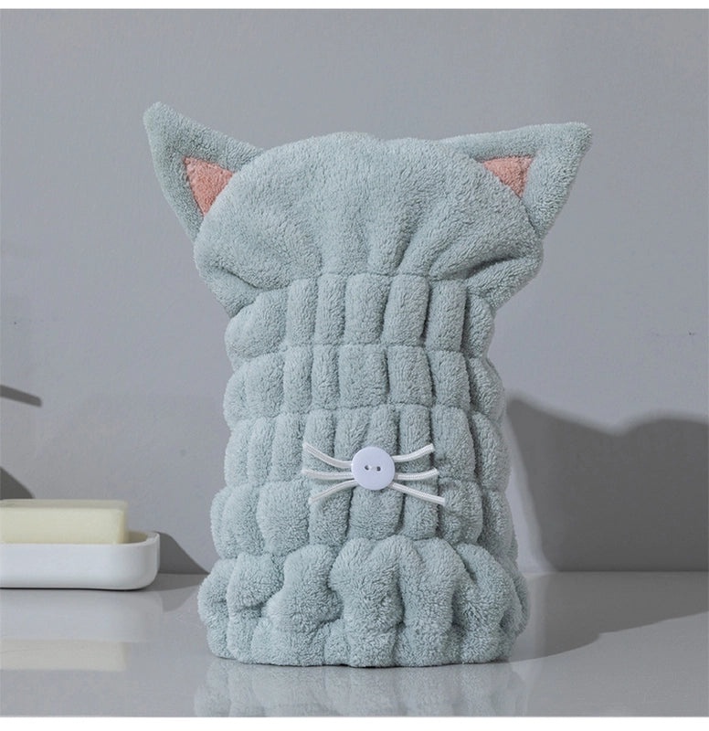 Coral Velvet Bamboo Charcoal Antibacterial Double-layer Hair Drying Towel Cap for Women | Hair Care Accessories