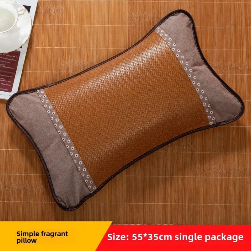 Summer Bamboo Rattan Pillow Breathable Buckwheat Neck Cushion for Adults Dorm Room|Home & Living > Bedding > Pillows