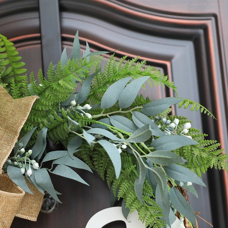 American Christmas Wreath Rattan Door Hanging Small Fresh Natural Decor Simulation Letter | Home Decor