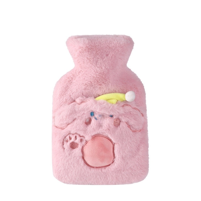 Cute Medium Plush Hot Water Bag with Velvet Cover Removable Washable Leak-Proof Hand Warmer|Home & Living Accessories