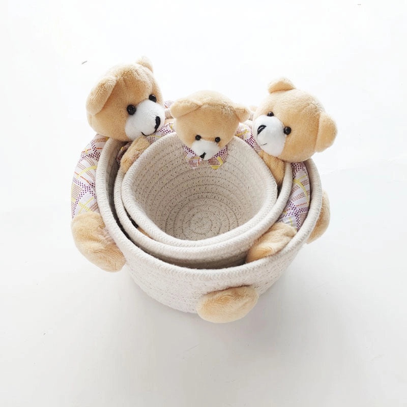 Adorable Cotton Thread Basket with Animal Design|Home Storage & Organization