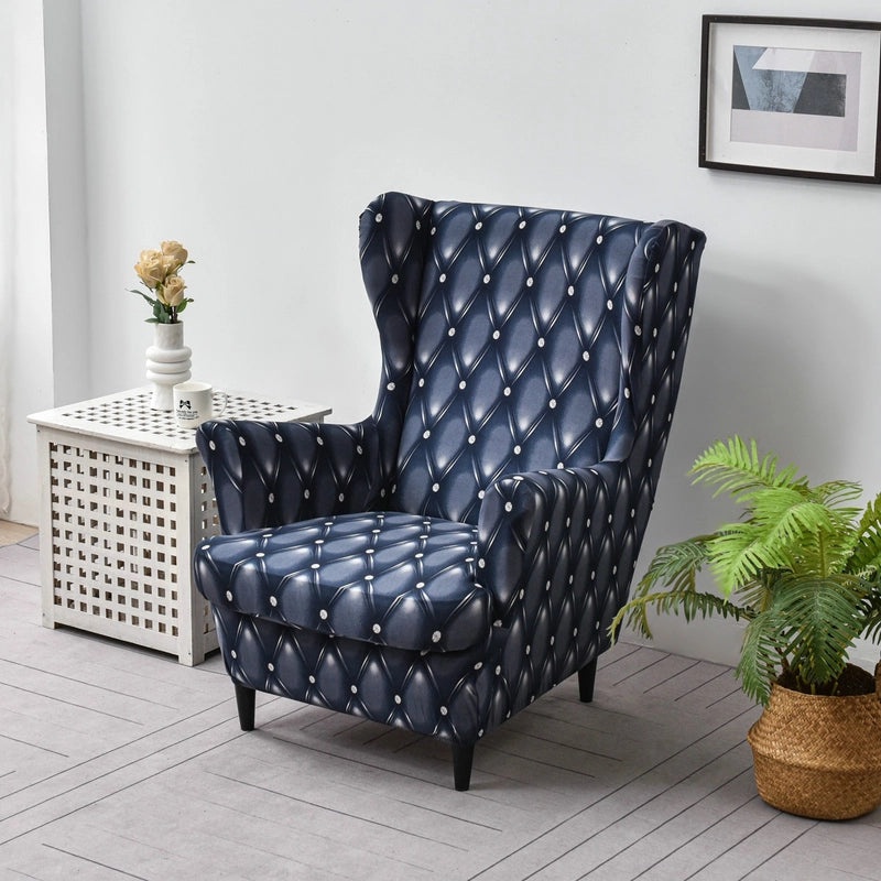 Elastic Four Seasons Tiger Print Wingback Chair and Sofa Cover All-Inclusive American Style|Home Decor & Furniture