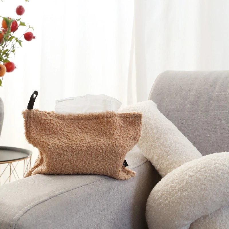 Nordic Velvet Loop Tissue Box Cover for Living Room Desktop | Home Decor Accessories