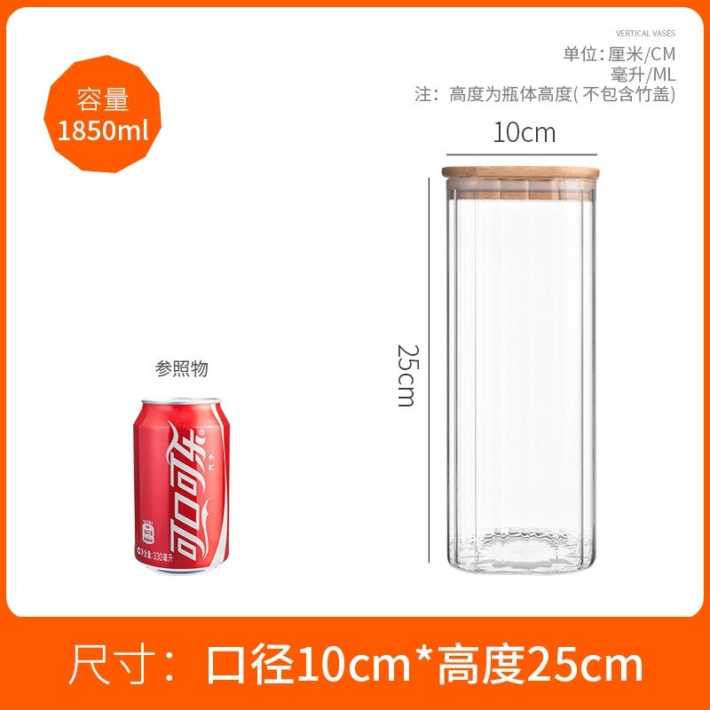 Elegant Striped Glass Storage Tank for Casual Chinoiserie Style|Home Storage & Organization