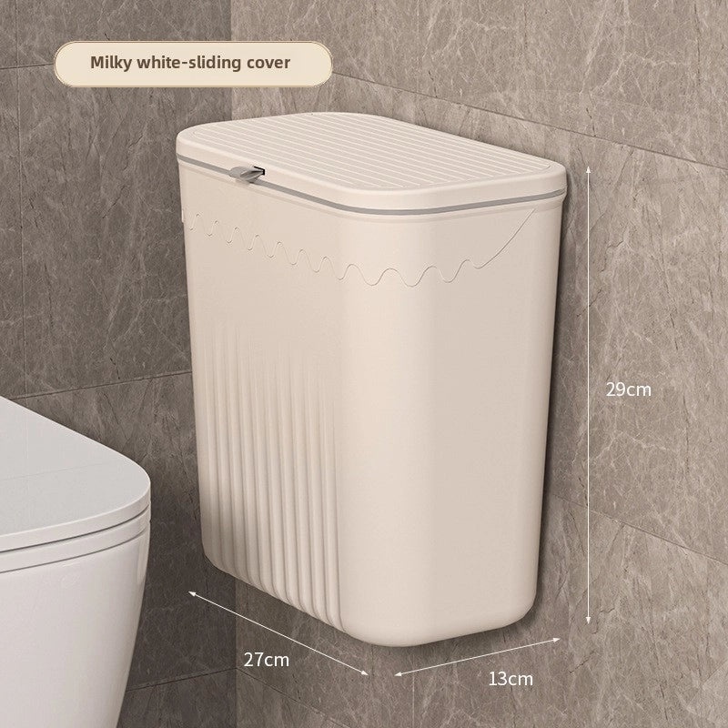 Punch-Free Wall Mounted Trash Can with Lid for Kitchen Bathroom Living Room | Home Organization & Storage