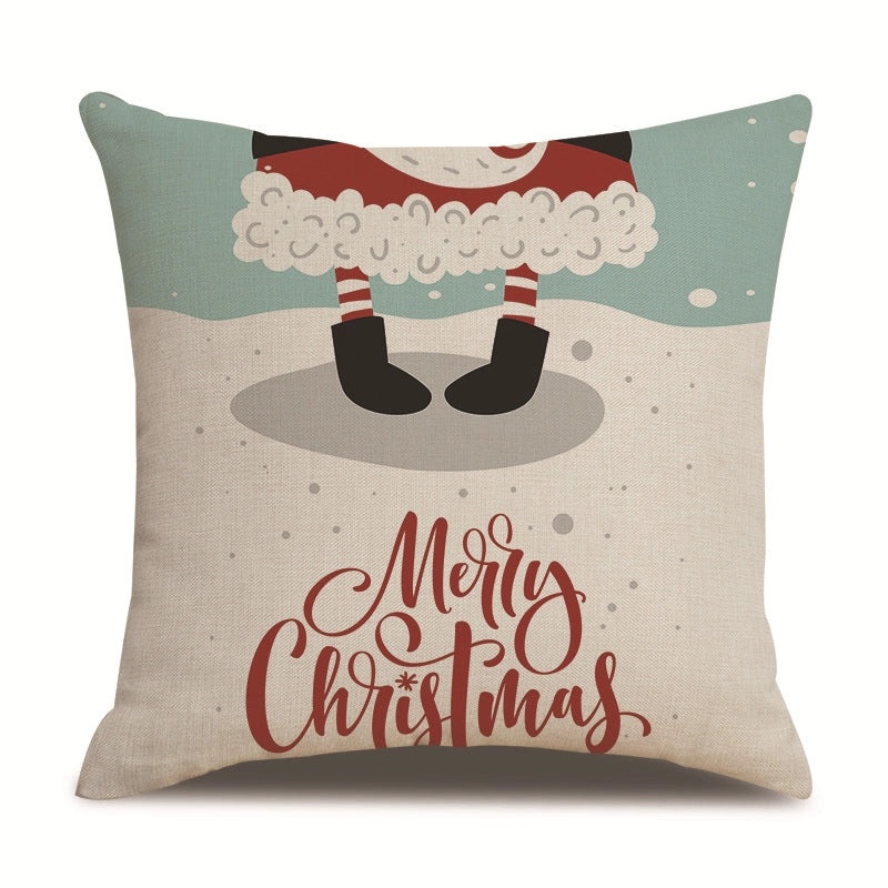 Minimalist Christmas Tree and Snowman Linen Pillow Covers | Home Decor & Sofa Accessories