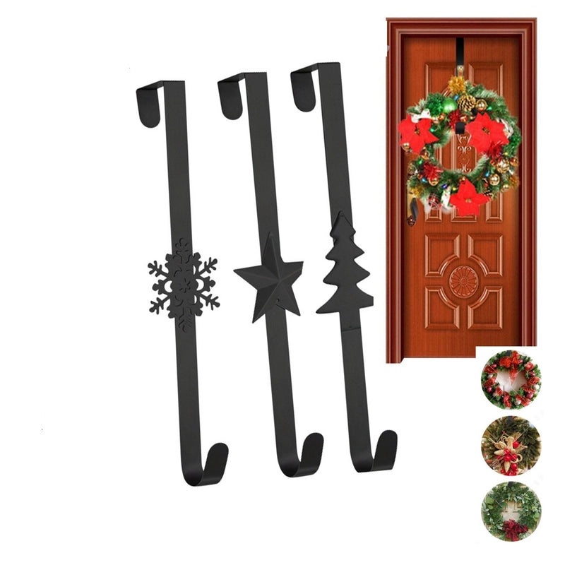 Minimalist Christmas Tree Star and Snowflake Iron Hooks for Hanging Ornaments|Home Decor Accessories