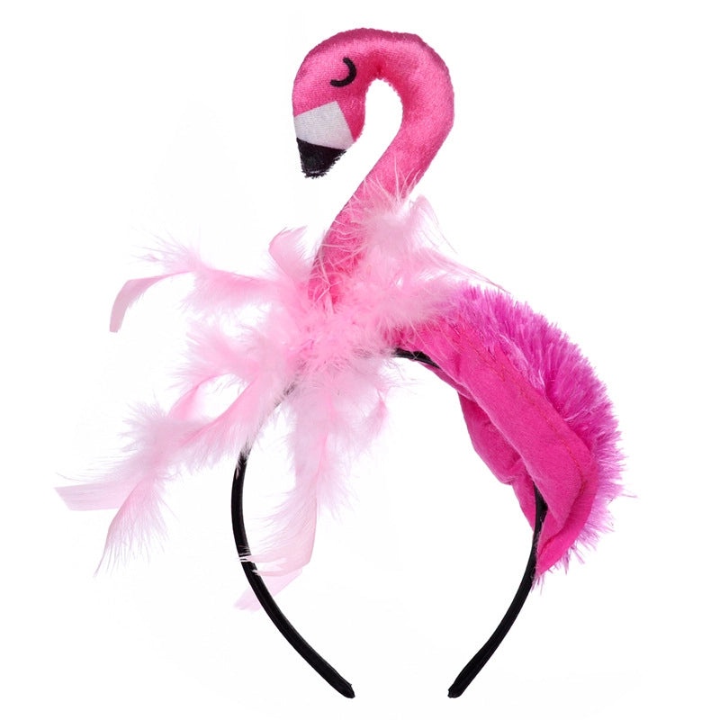Halloween Flamingo Velvet Headband Dense Design | Hair Accessories