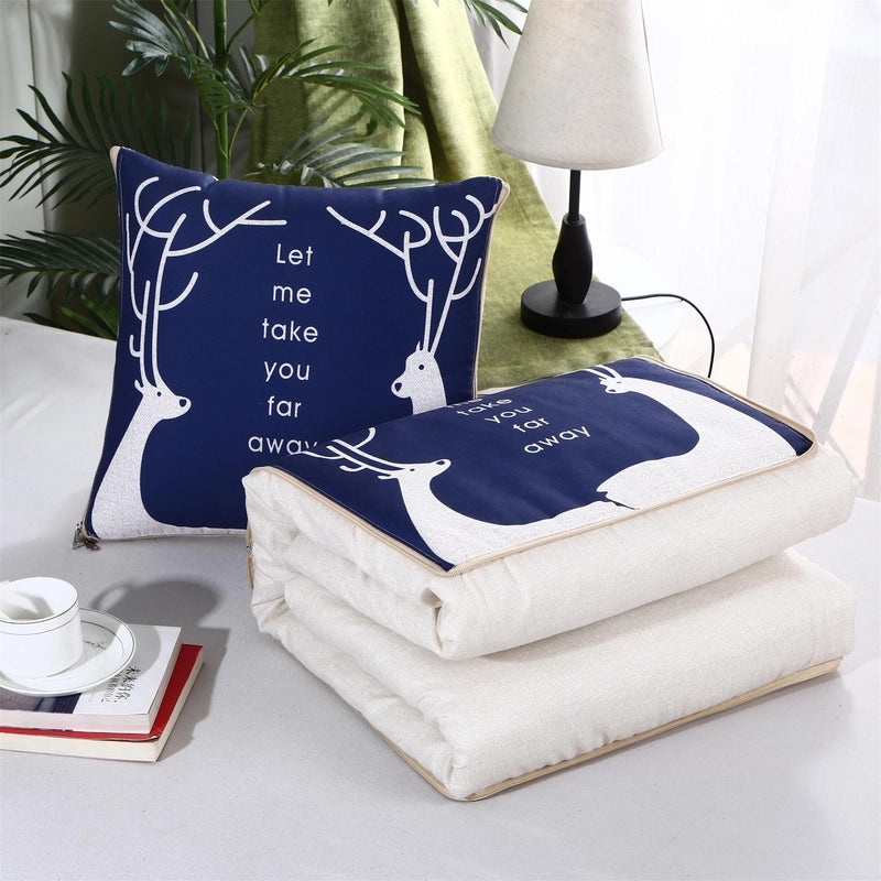 Custom Logo Pillow Quilt Dual-use Car Cushion & Sleeping Blanket Four-season Thin Blanket Gift Printing|汽车配件
