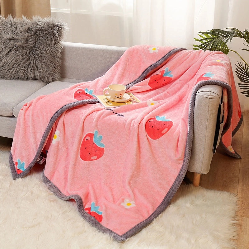 Thickened Autumn Winter Fleece Blanket Soft Coral Flannel Throw Air-conditioning Quilt Gift|Home & Living Bedding Blankets