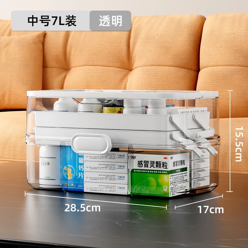 Multi-layer Portable Medicine Storage Box Foldable Grid Organizer for Household Use|Home Storage & Organization