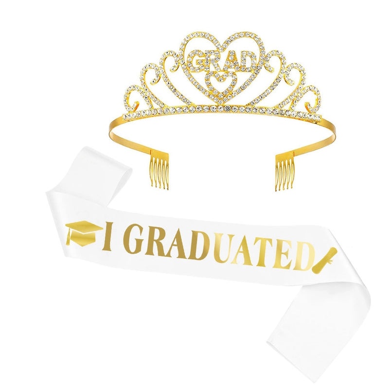 Graduation Season Crown and Shoulder Belt Set for Prom and Party | Accessories & Jewelry