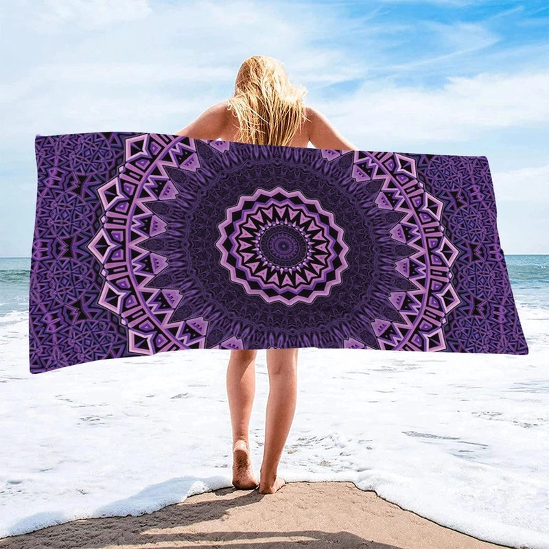 Geometric Patterned Superfine Fiber Beach Towel for Casual Outdoor Use|Beach Towels & Accessories