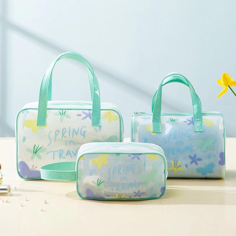 Korean Style Floral Butterfly PVC Pouch|Accessories Storage Bags