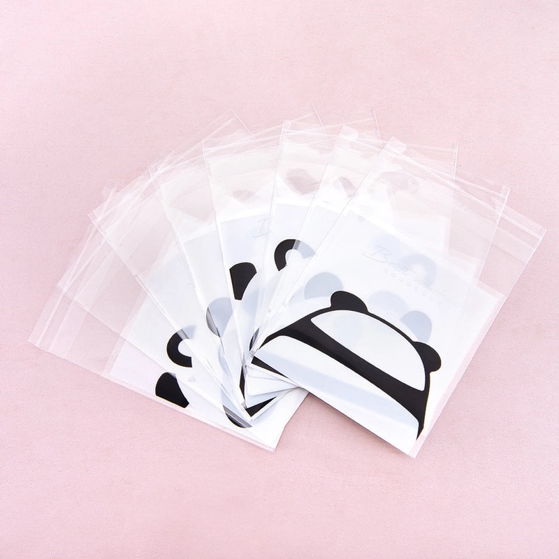 Adorable Panda and Floral Design Plastic Snack Bags|Food Packaging