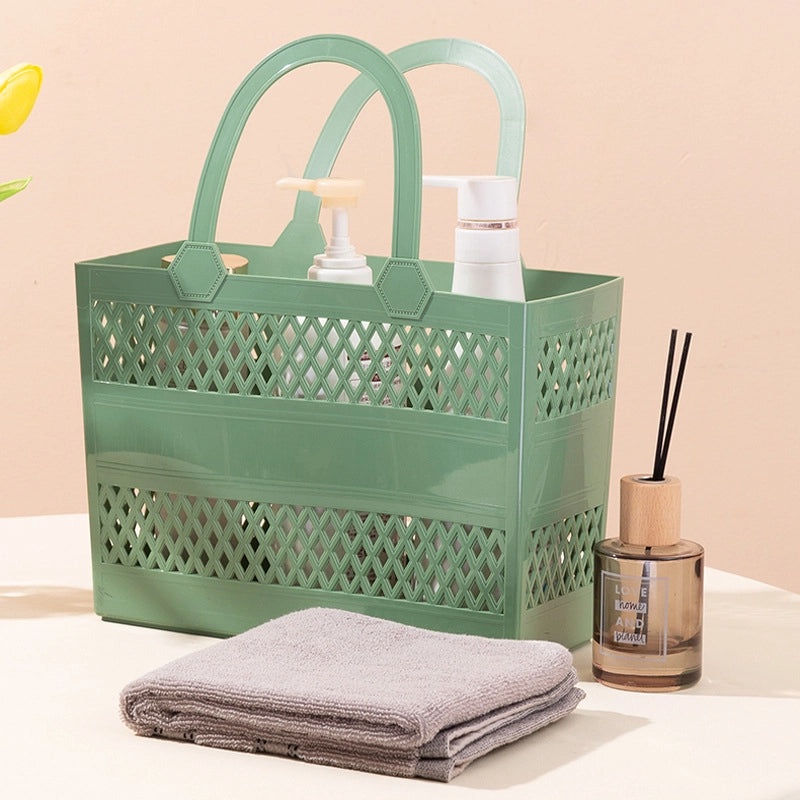 Large Plastic Hand-held Bathroom Storage Basket Hollow Laundry Basket|Home Storage & Organization