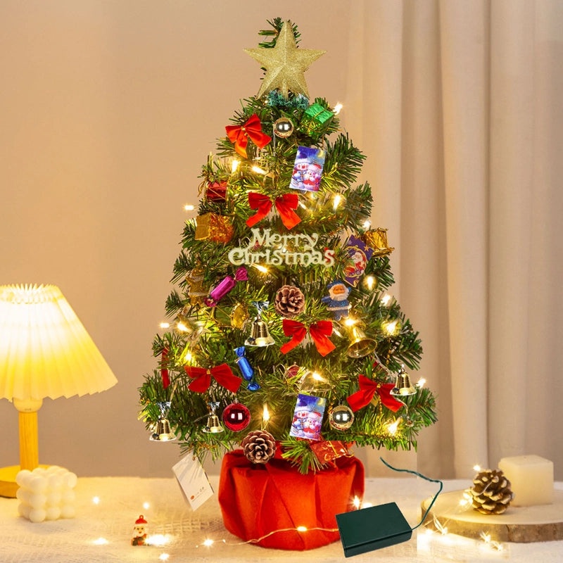 Mini Christmas Tree Set 50cm 60cm Small Desktop Holiday Decor|Home & Garden Decorations