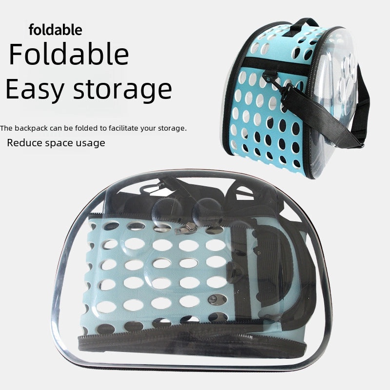 Portable Foldable Transparent Pet Carrier Backpack Large Capacity Breathable Outdoor Bag for Cats|Pet Carriers & Travel Accessories