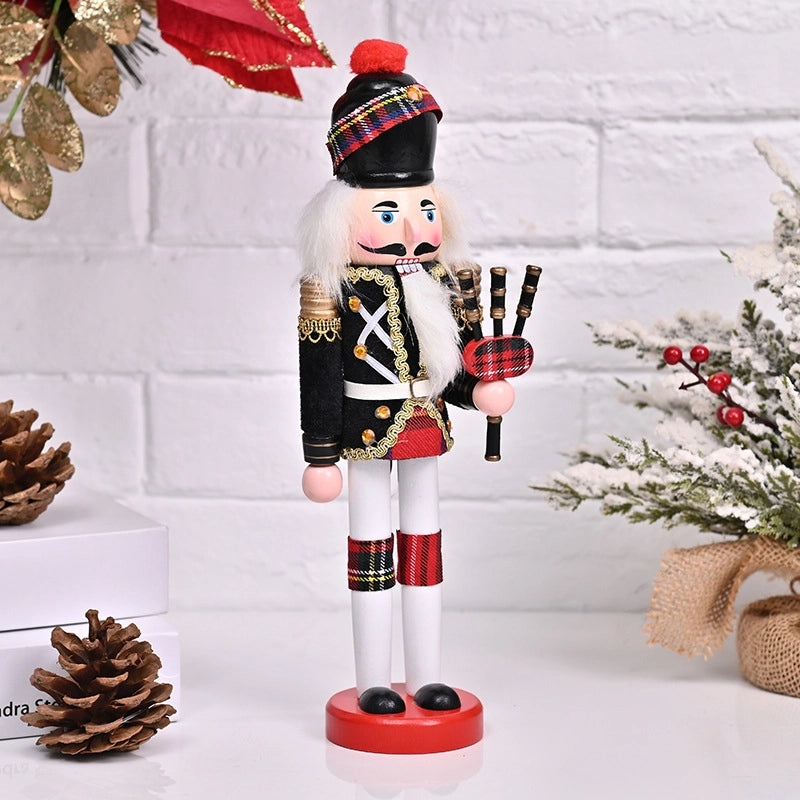 European Style Wooden Nutcracker Figurine | Home Decor Ornaments | Handmade Desktop Craft | Gift for Festival | Wooden Puppet Sculpture | Home De