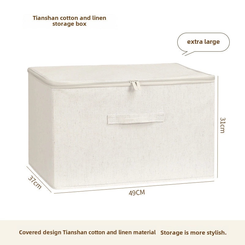 Tianshan Soft Cotton Linen Storage Box Foldable Wardrobe Organizer Clothes Finishing Box|Home Storage & Organization