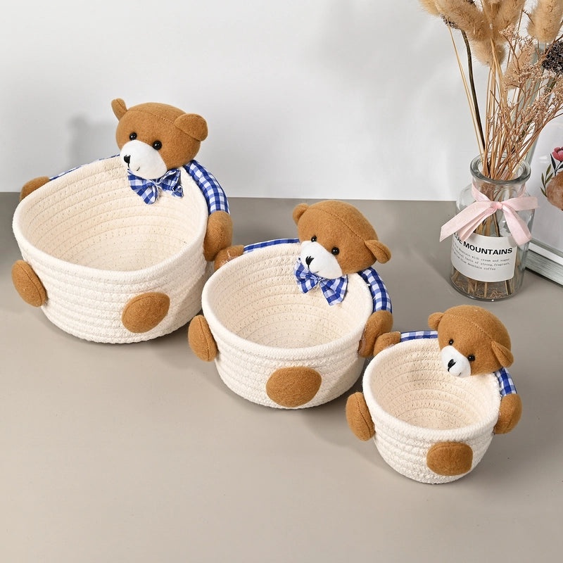 Adorable Animal Design Cotton Rope Storage Basket for Home Organization|Home Storage & Organization